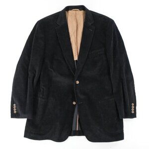 Kroon Corduroy Blazer Men 44L Sport Coat 2 Button Casual Jacket Black Fall